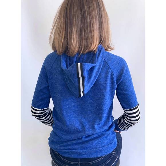 NEW AREA CODE 407 tween lightweight hoodie top in royal blue - Picture 3 of 3